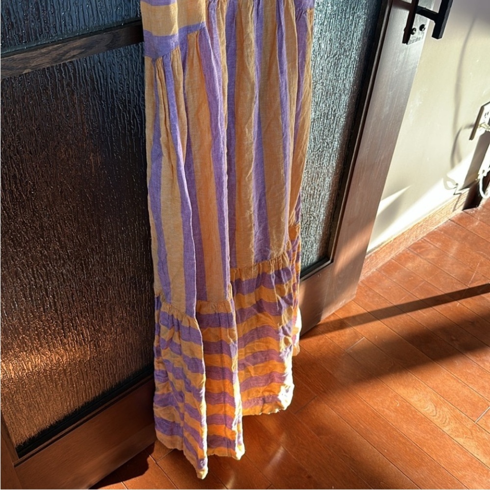 Anthropologie Striped Purple
and Orange Maxi‎ Dress size Large New Without Tag - Picture 5 of 7